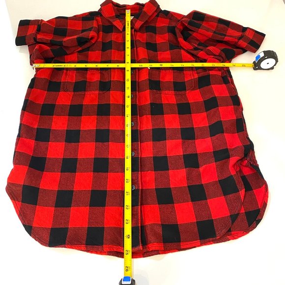 Levis Boyfriend Fit Plaid Long Sleeve Button Down Shirt Top Medium - Picture 3 of 9